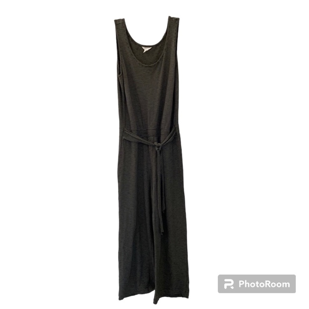 Caslon Green & White Sleeveless Tank Romper With Tie Belt Size Small